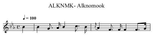 ALKNMK- Alknomook - staff notation