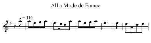 All a Mode de France - staff notation