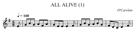 ALL ALIVE (1) - staff notation