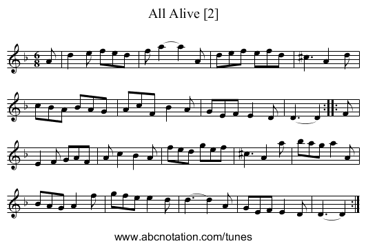 All Alive [2] - staff notation