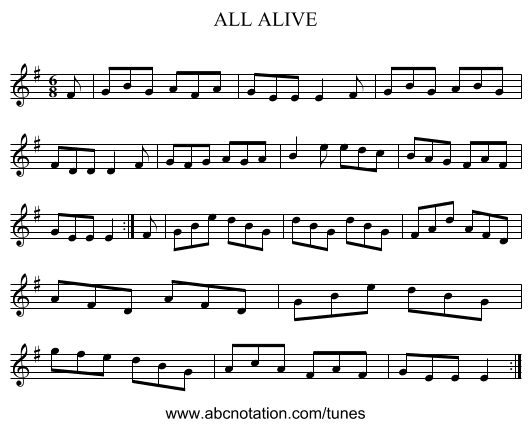 ALL ALIVE - staff notation
