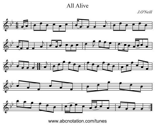 All Alive - staff notation