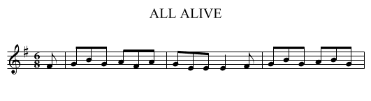 ALL ALIVE - staff notation