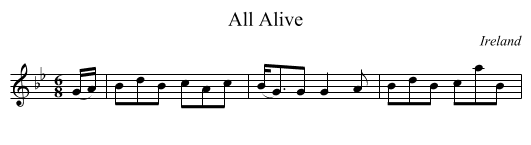 All Alive - staff notation
