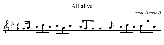 All alive - staff notation