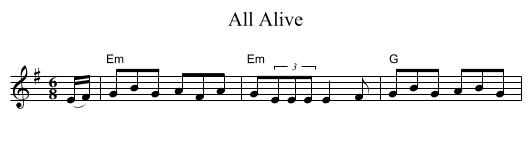 All Alive - staff notation