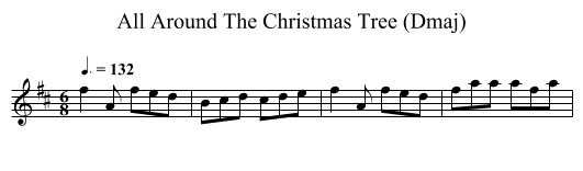 All Around The Christmas Tree (Dmaj) - staff notation