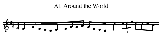 All Around the World - staff notation
