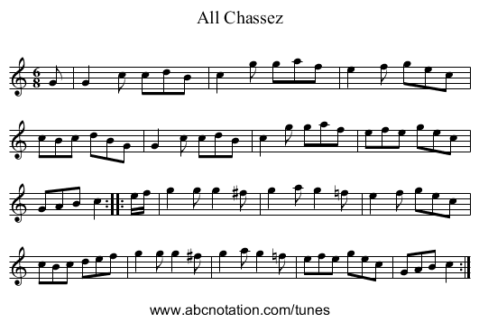 All Chassez - staff notation