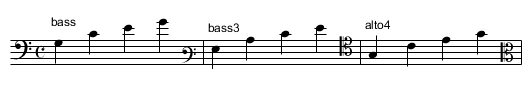 All clefs - staff notation