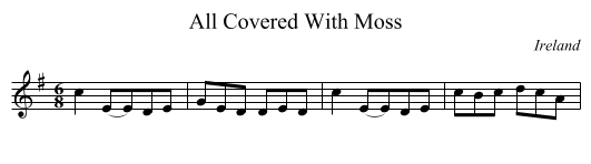 All Covered With Moss - staff notation