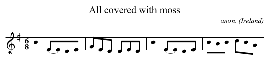 All covered with moss - staff notation