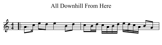 All Downhill From Here - staff notation