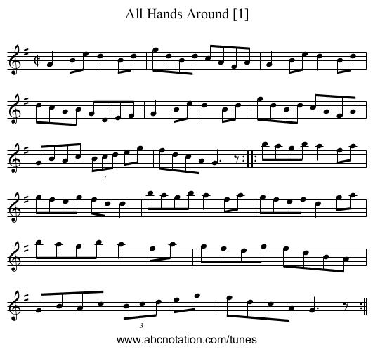 All Hands Around [1] - staff notation