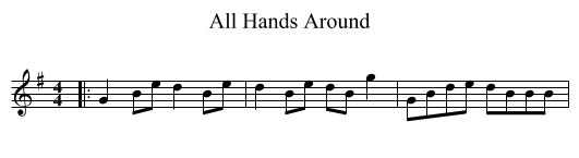 All Hands Around - staff notation