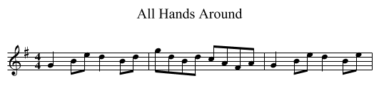 All Hands Around - staff notation