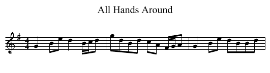 All Hands Around - staff notation