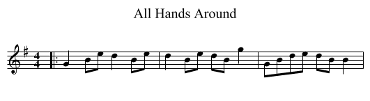 All Hands Around - staff notation