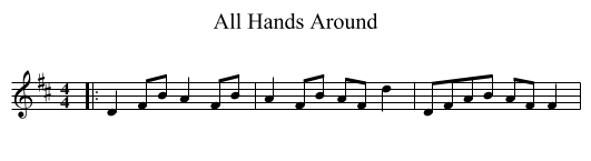 All Hands Around - staff notation