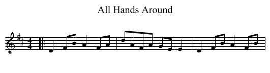 All Hands Around - staff notation