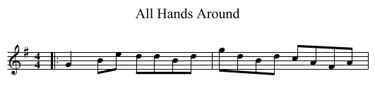 All Hands Around - staff notation