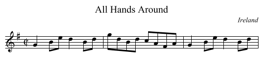 All Hands Around - staff notation