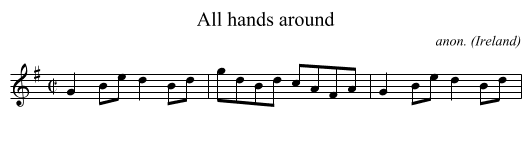 All hands around - staff notation