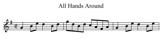 All Hands Around - staff notation