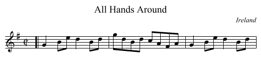 All Hands Around - staff notation