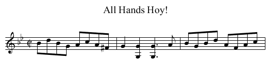 All Hands Hoy! - staff notation