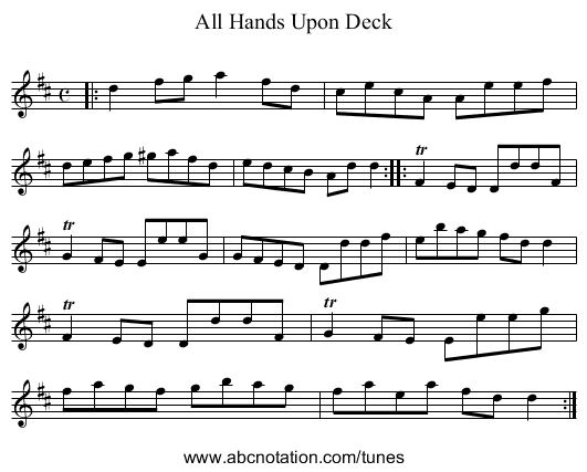 All Hands Upon Deck - staff notation