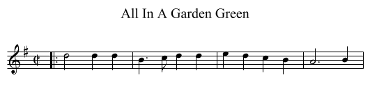 All In A Garden Green - staff notation