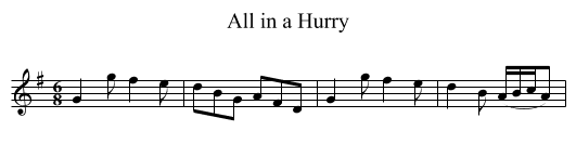 All in a Hurry - staff notation