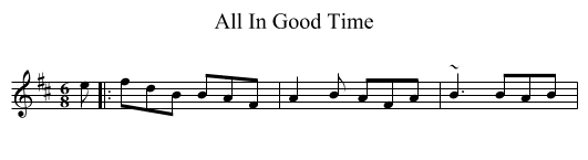 All In Good Time - staff notation