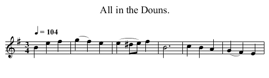All in the Douns. - staff notation