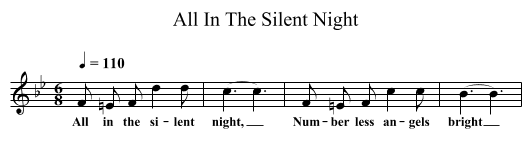 All In The Silent Night - staff notation