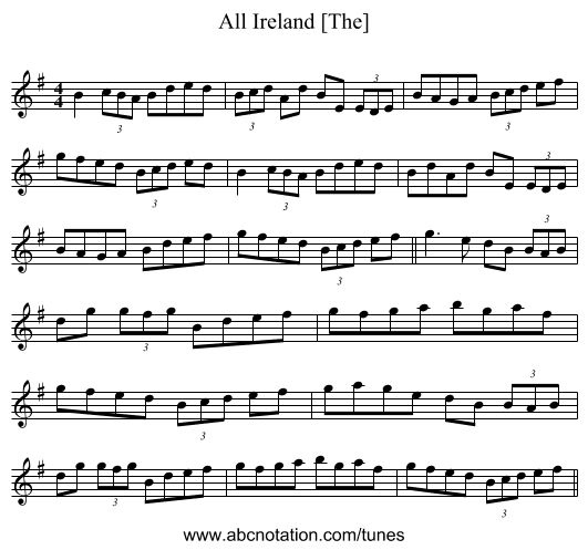 All Ireland [The] - staff notation