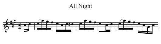 All Night - staff notation
