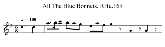 All The Blue Bonnets. RHu.169 - staff notation