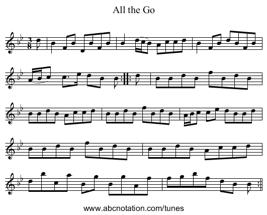 All the Go - staff notation