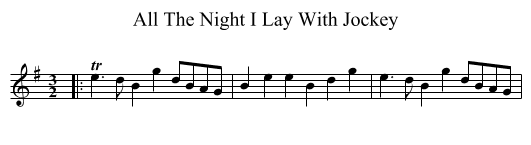 All The Night I Lay With Jockey - staff notation