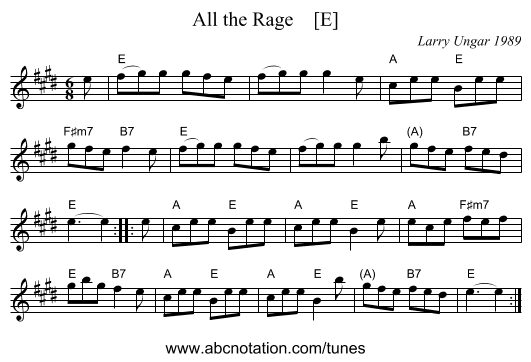 All the Rage    [E] - staff notation
