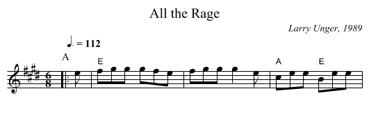 All the Rage - staff notation