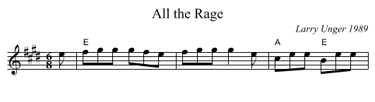 All the Rage - staff notation