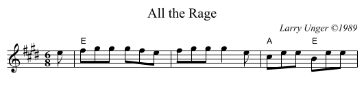 All the Rage - staff notation