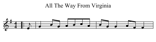 All The Way From Virginia - staff notation