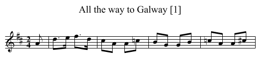 All the way to Galway [1] - staff notation