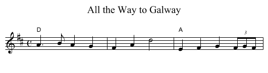 All the Way to Galway - staff notation