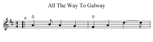 All The Way To Galway - staff notation