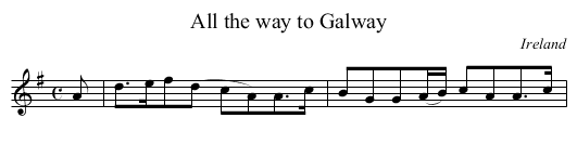 All the way to Galway - staff notation